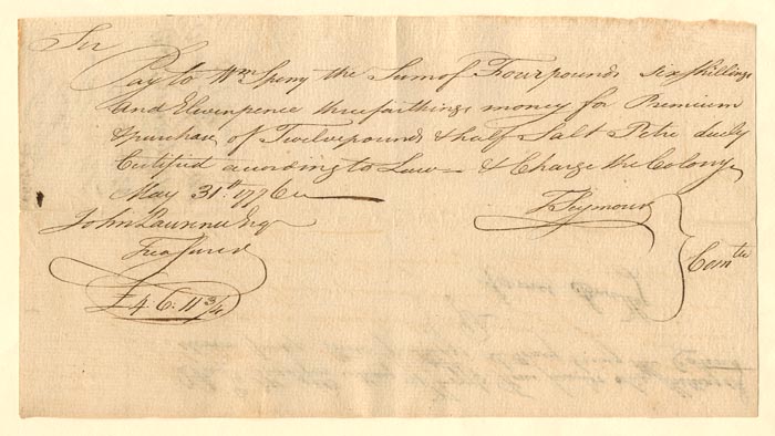 Revolutionary War Document for Salt Petre